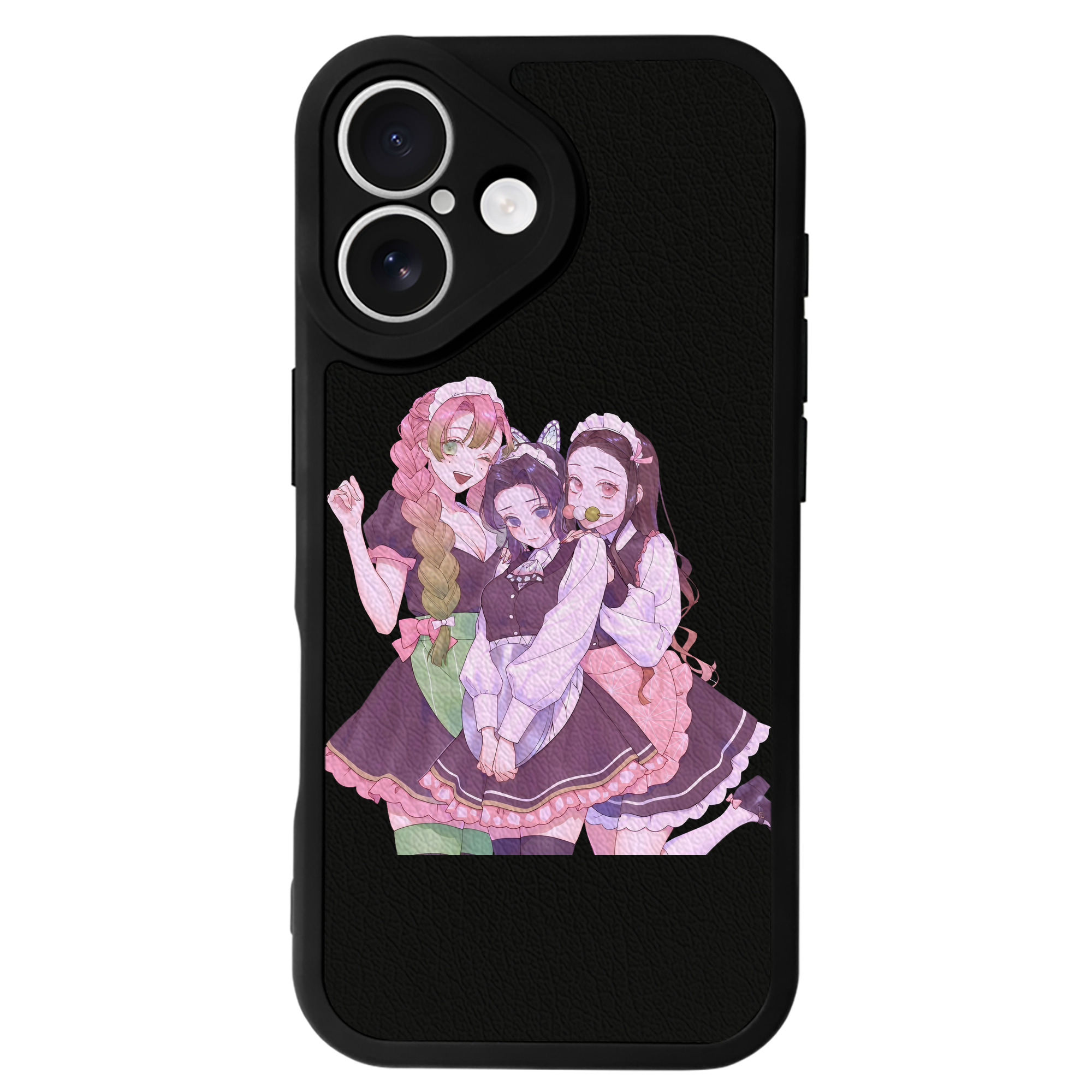 （画像用） 鬼滅の刃（きめつのやいば）蟲柱-胡蝶 しのぶ／こちょう しのぶ Kochou Shinobu 【iPhone 16シリーズ対応】シリコンスマホケース（レザー調） 材質：シリコン